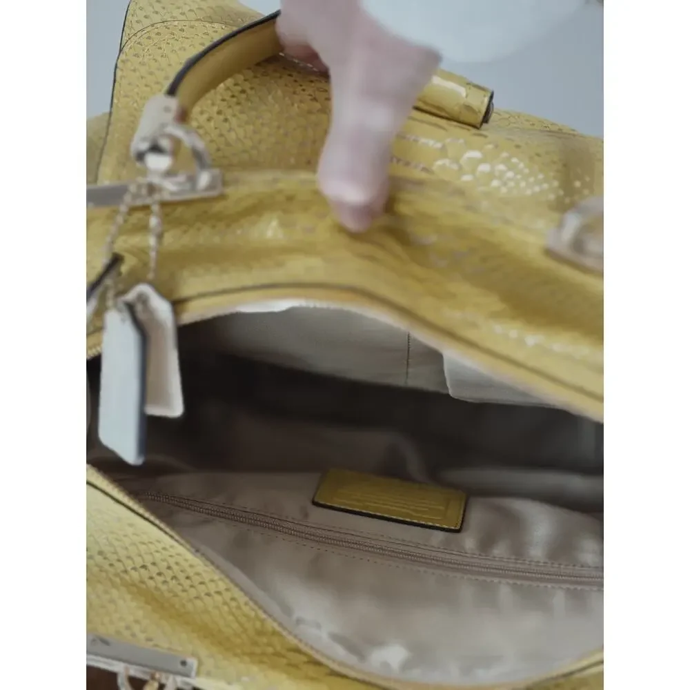 COACH M1293-23746 Convertible Hobo Ergo Satchel Yellow Leather Handbag #0009 - Picture 4 of 7